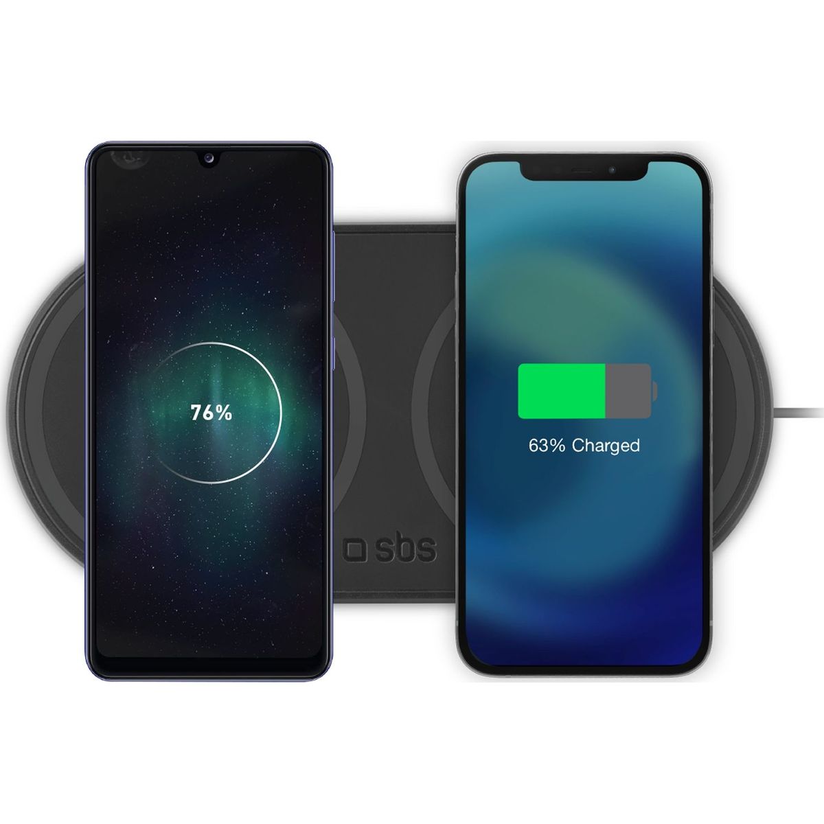 SBS Dual Wireless Charger 10W - indukčná nabíjacia stanica pre dve zariadenia