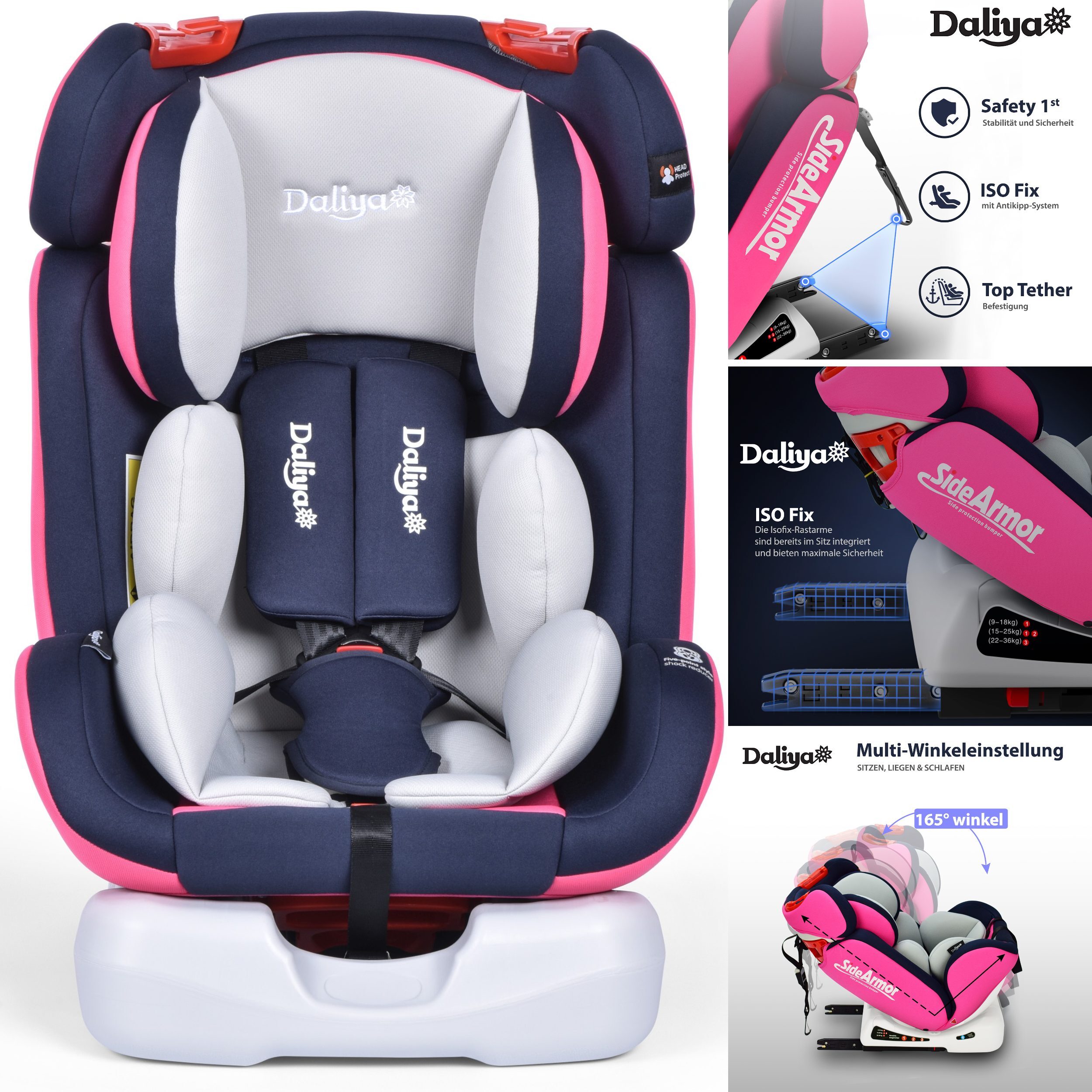 Daliya® Sitorino Kinderautositz 0-36KG Pink