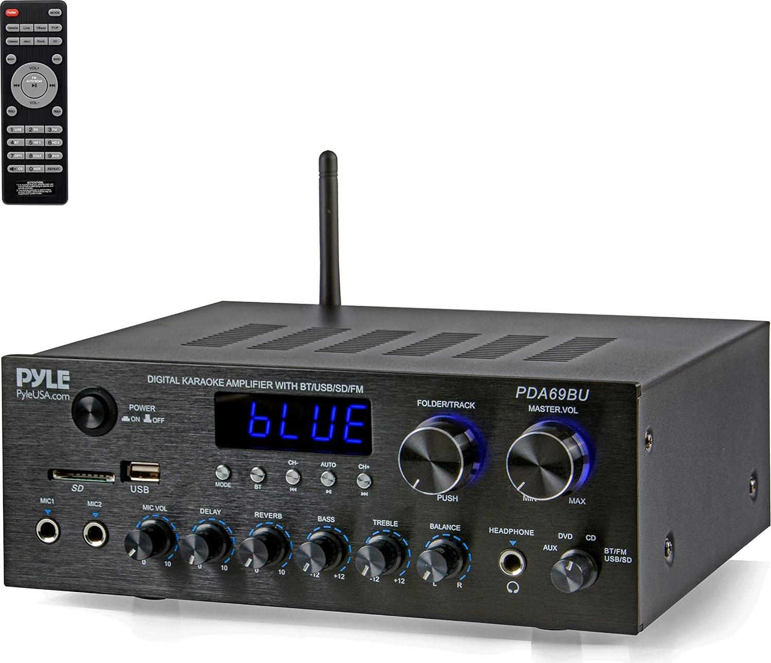 Pyle Hifi-verstärker, Verstärker Hifi Stereo, Mini Verstärker, Bluetooth Amplifier, Amp, 300W Receiver Hifi, Stereo Verstärker, Bluetooth Verstärker