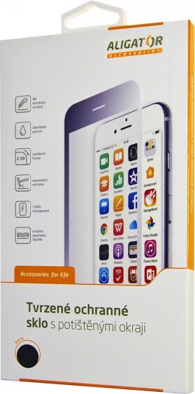 Aligator Ochrana displeja GLASS PRINT iPhone 6/6S Plus čierna