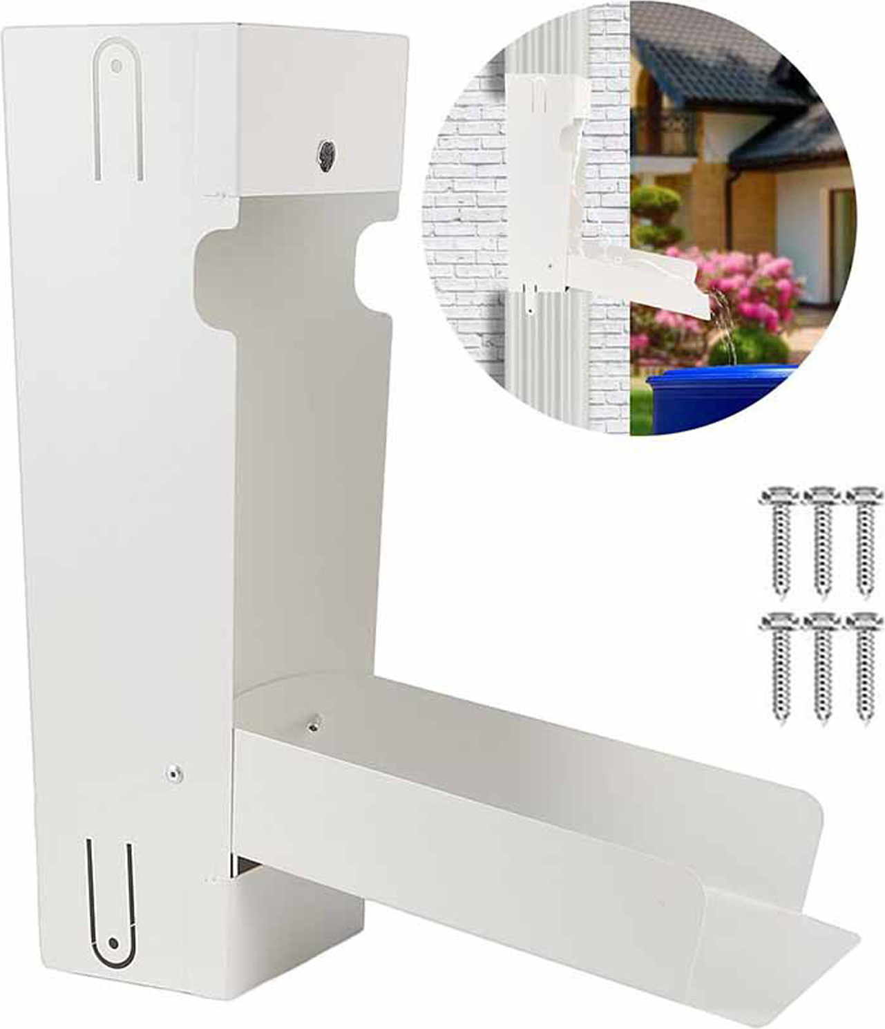Aibecy Regenwasserabweiser Regenwasserumleiter für 3x4 Zoll Standard-Fallrohr-Regenwassersammelsystem mit Schrauben