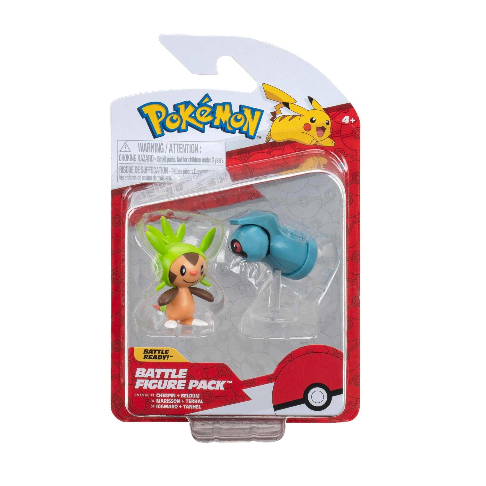 Jazwares Pokémon Battle Figure First Partner Set Figuren 2er-Pack Igamaro, Tanhel 5 cm PKW3014