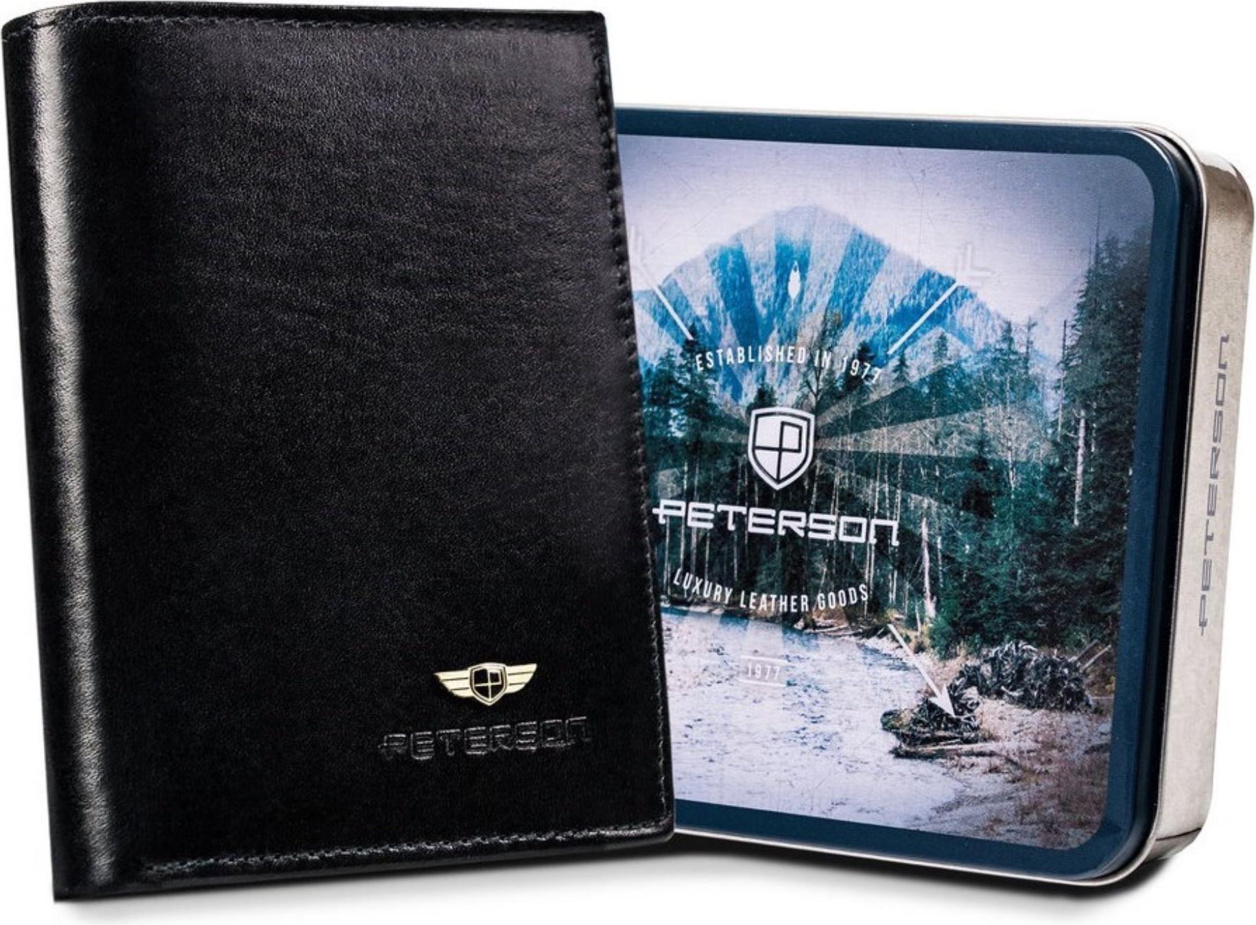 Peterson - Herren-Kartenetui aus Leder PTNN575VTBLACKROV