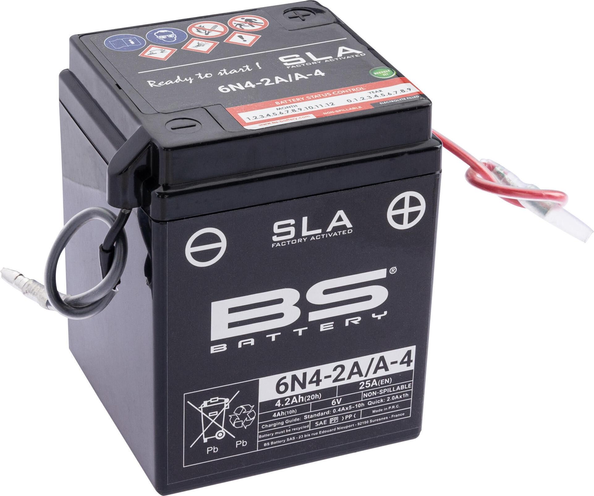 BS BATTERY AGM SLA vorgeladen - wartungsfrei- 6N4-2A/A-4 300916