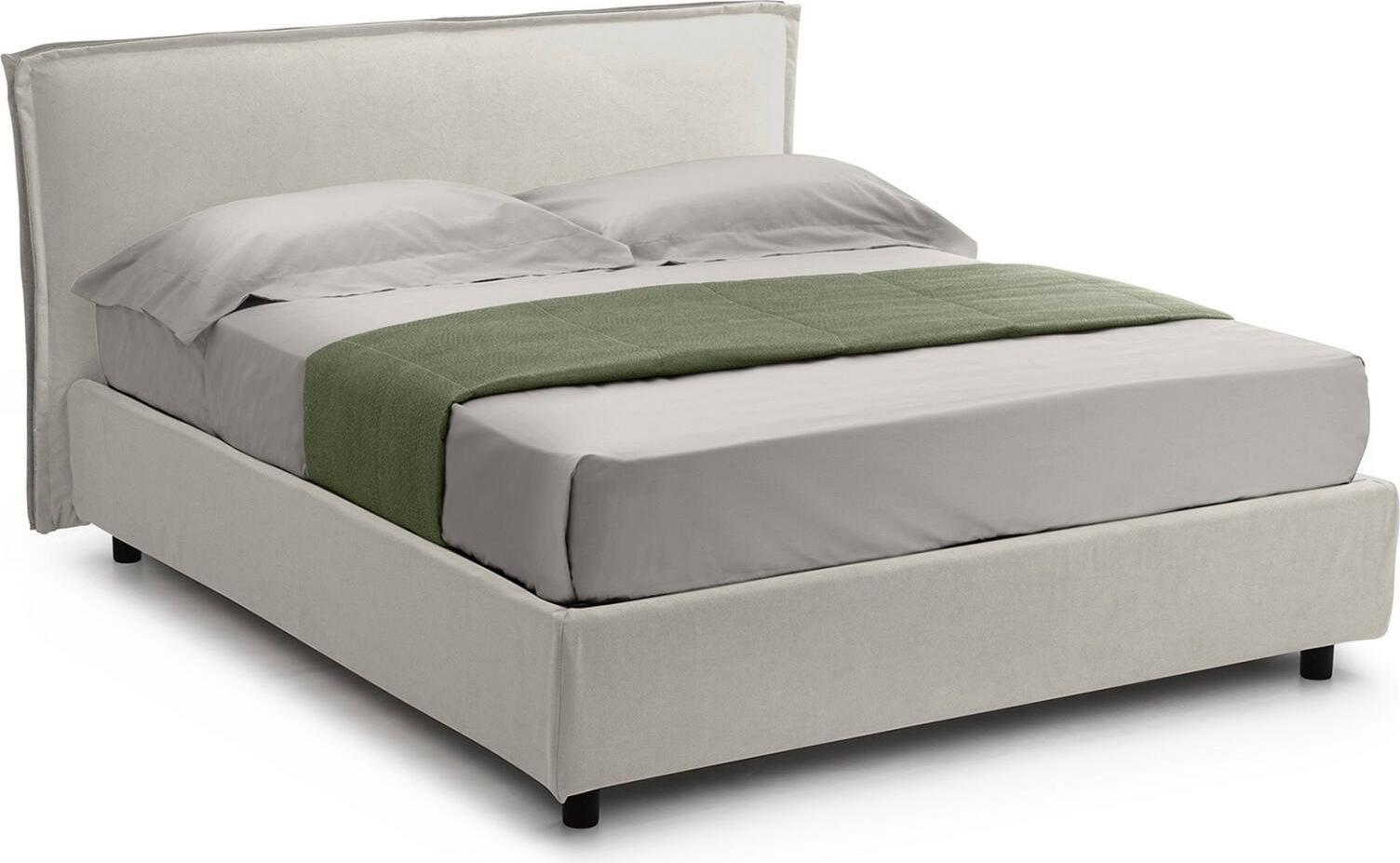Einzelbett Dmora Bruino Beige, abnehmbar mit Stauraum