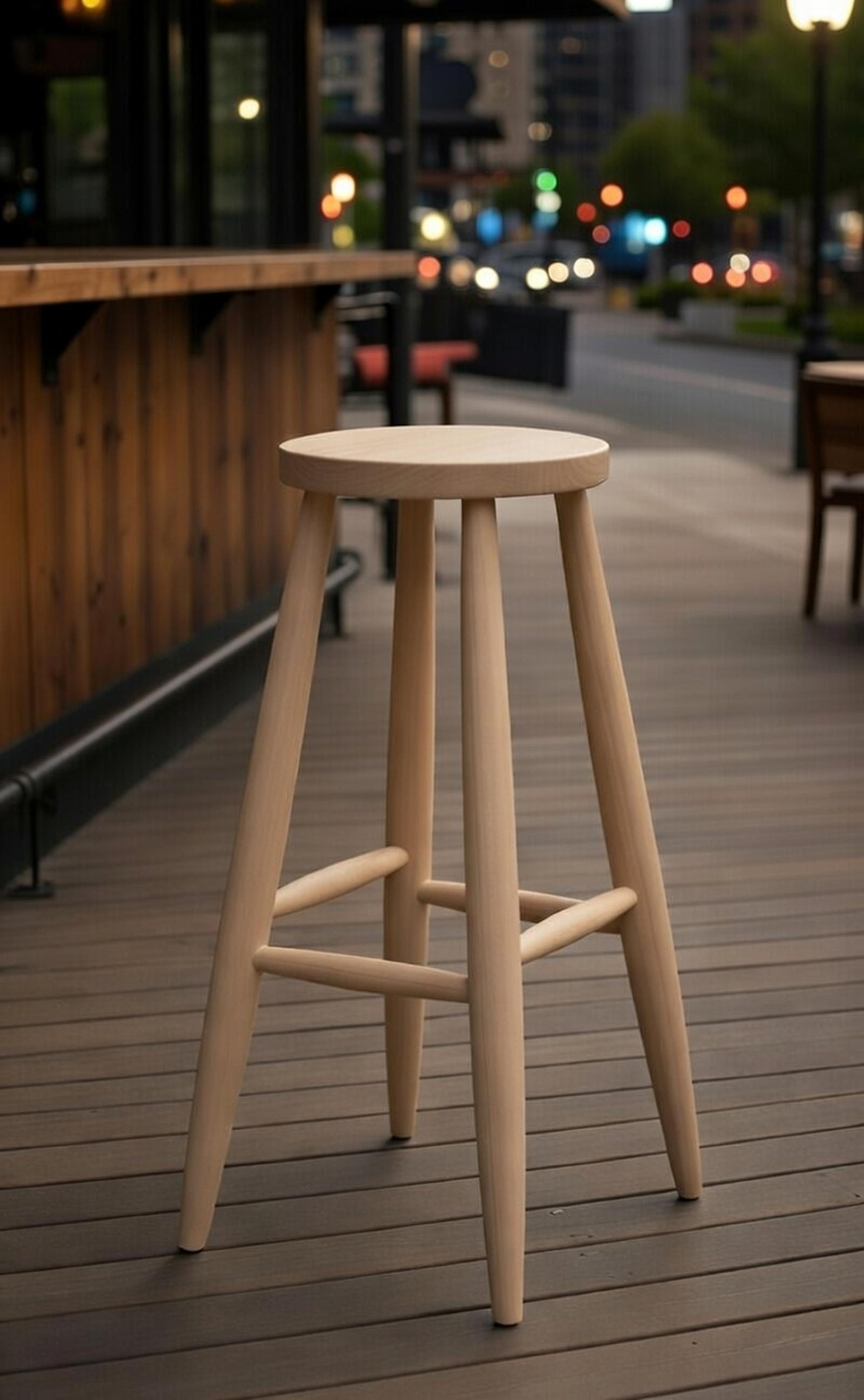 AEA Beige Barhocker aus Holz ideal für moderne Einrichtungen