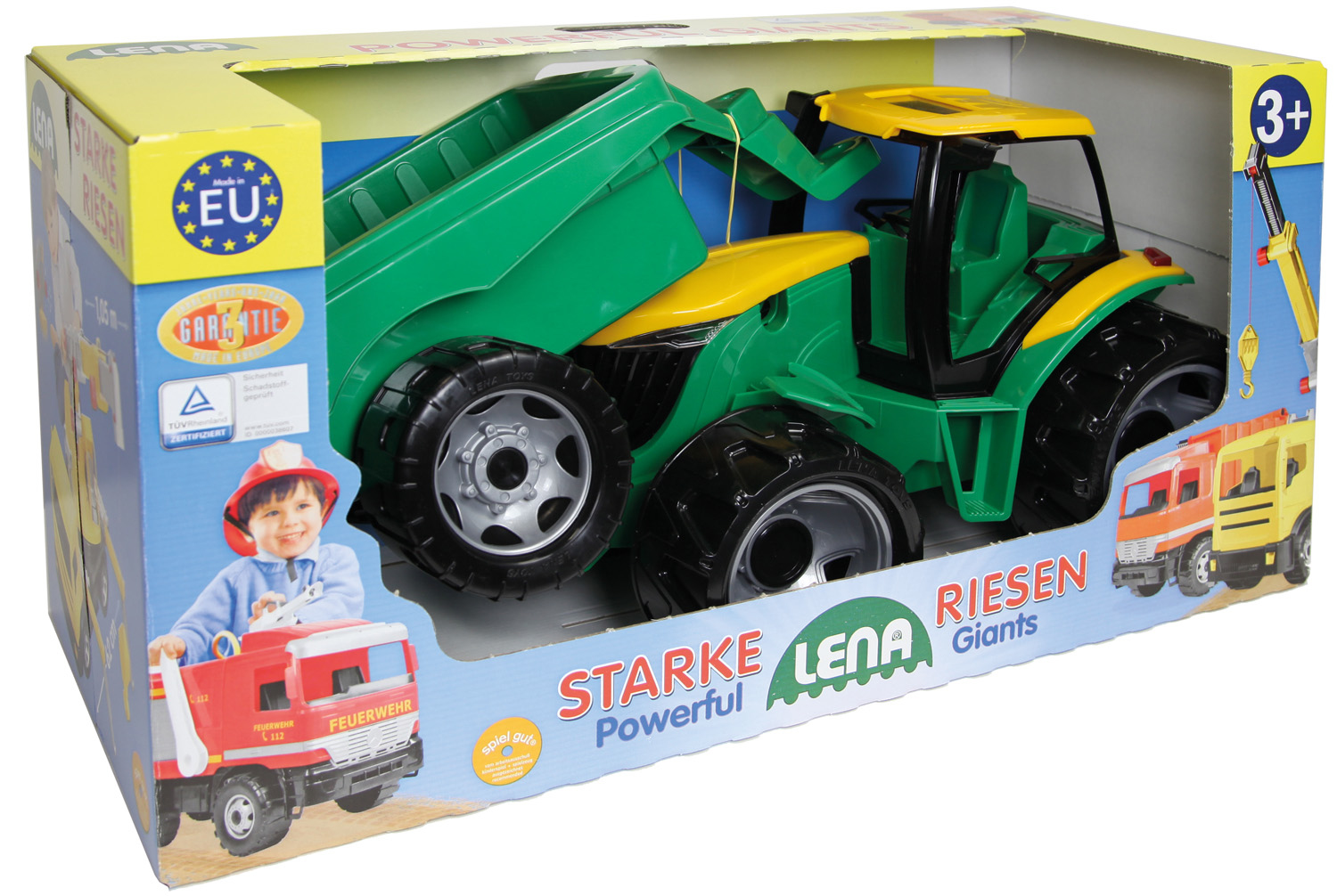 Lena 02080  Starke Riesen Traktor mit Frontlader und Baggerarm ca 107 cm 