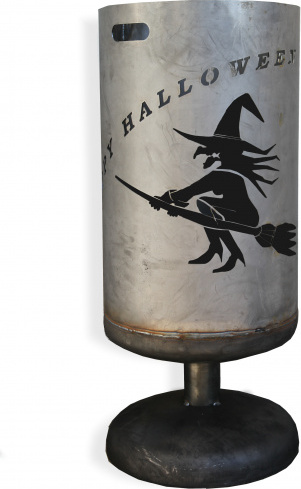 OEM Feuertonne Feuerschale Feuersäule Motiv Hexe Ø 40 cm x H 80 cm Halloween FTHEXE