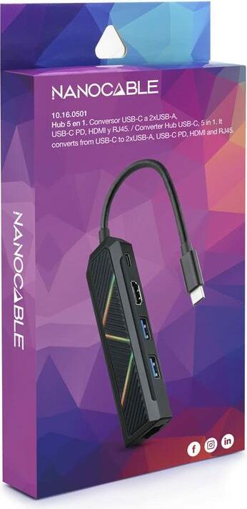 Rozbočovač USB NANOCABLE 10.16.0501