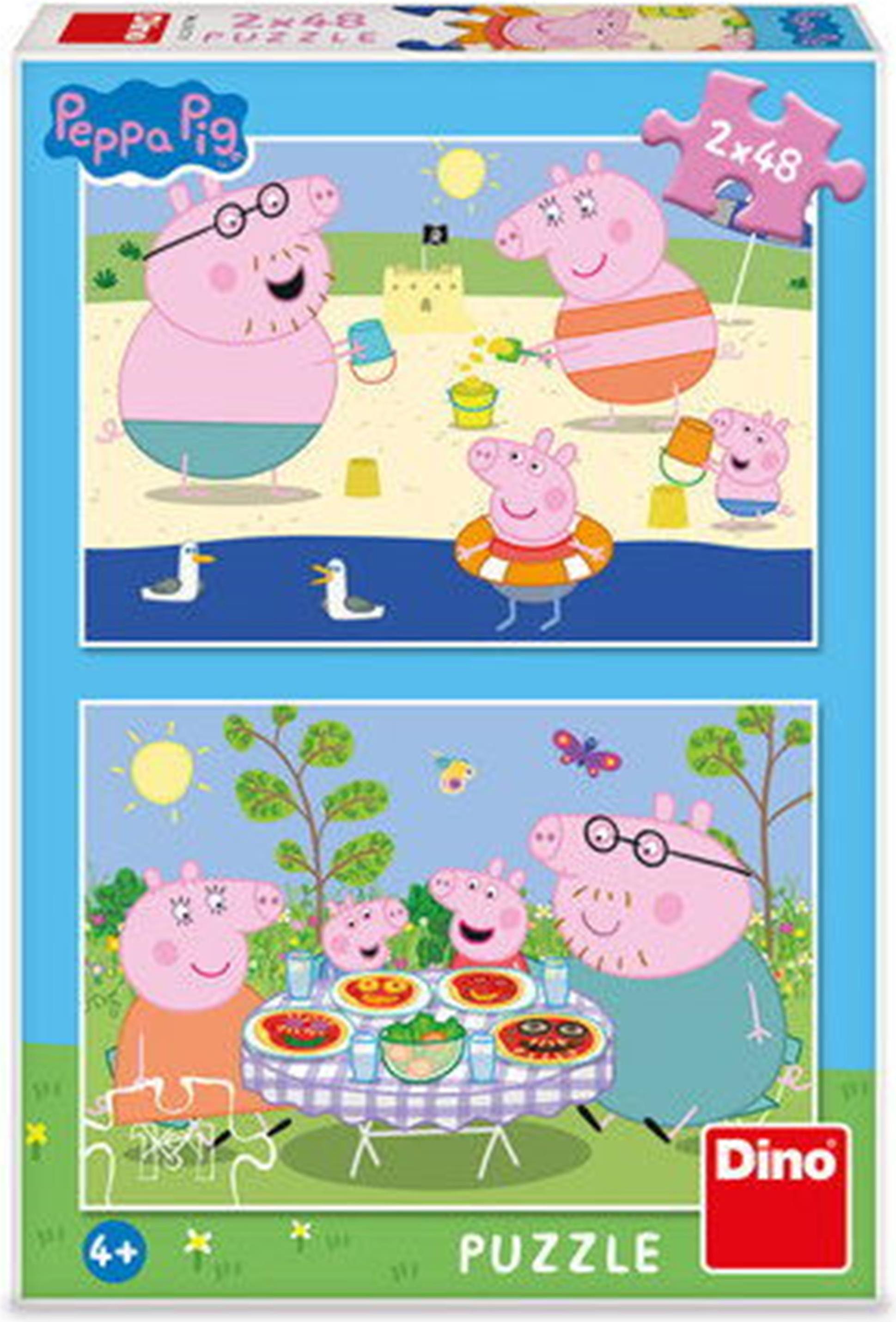 Dino Bikes DINO Puzzle Peppa Pig: 2x48 Puppen erlaubt 38171