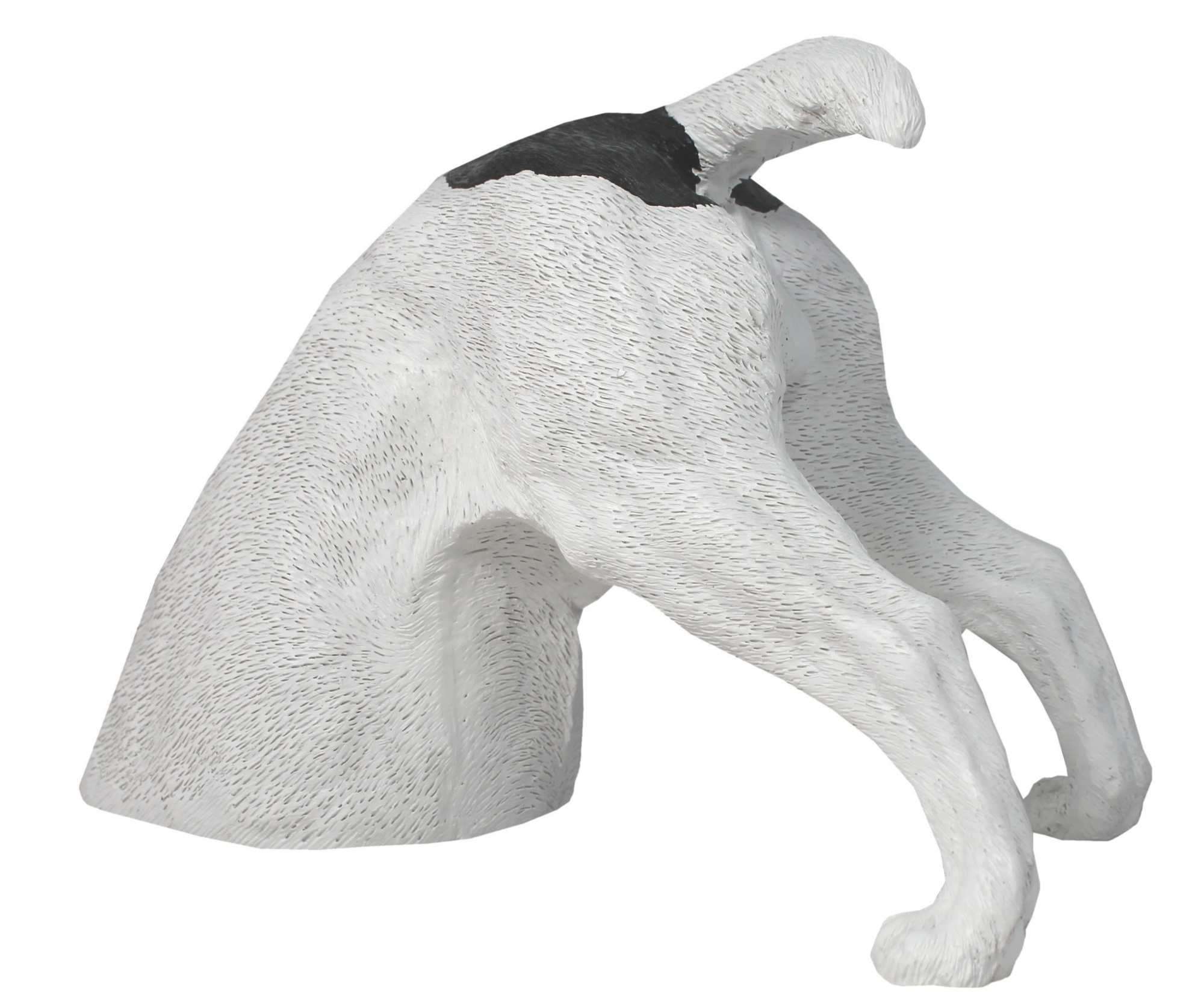Deko Figur halber Hund buddelnd H 25 cm Tierfigur Gartenfigur aus Kunstharz