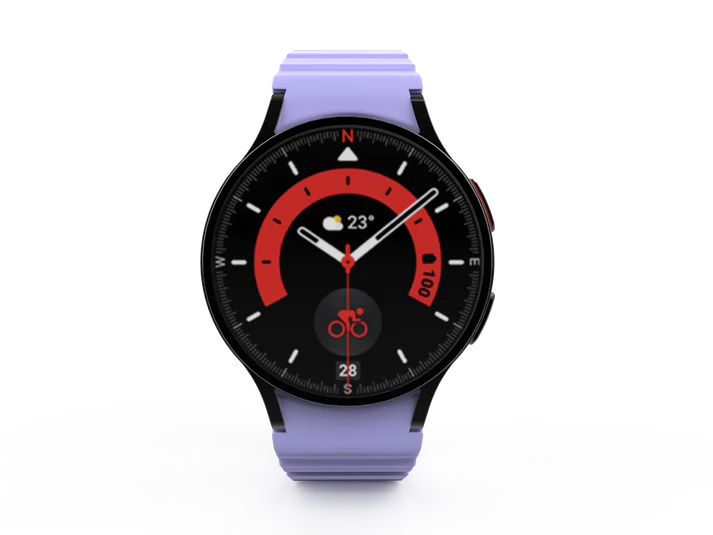 SYSTEM-S remienok 20 mm silikónový magnetický pre Samsung Galaxy Watch 5 4 vo fialovej farbe