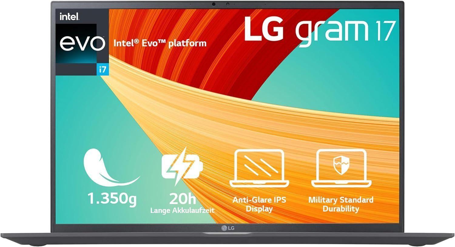 LG Full HD, 17,Ultralight Notebook, i7 Notebook (43,18 cm/17 Zoll, Intel Core i7 1360P, 1000 GB SSD, Laptop, Computer, Notebook, 17 Zoll, PC)