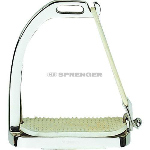 HS Sprenger Sprenger Steigbügel mit seitlichem Gummi 110 mm Trittweite, Farbe:silber, Größe:120 mm Spre-4425012256