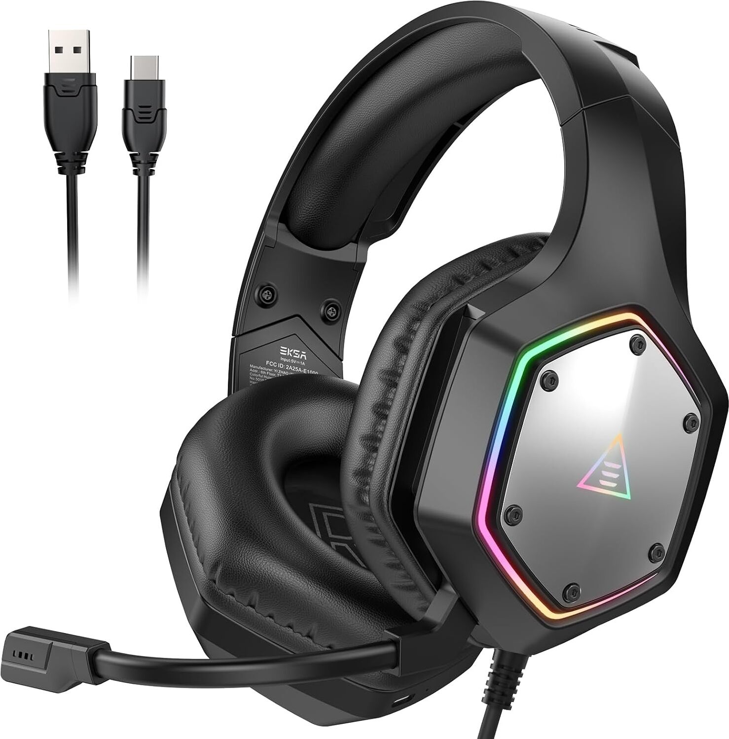 EKSA Gaming-Headset (Gaming Headset for PC Over Ear Headphones with Cable Nosie Canceling with Microphone, Bluetooth-Headset, Usb gaming headset für pc