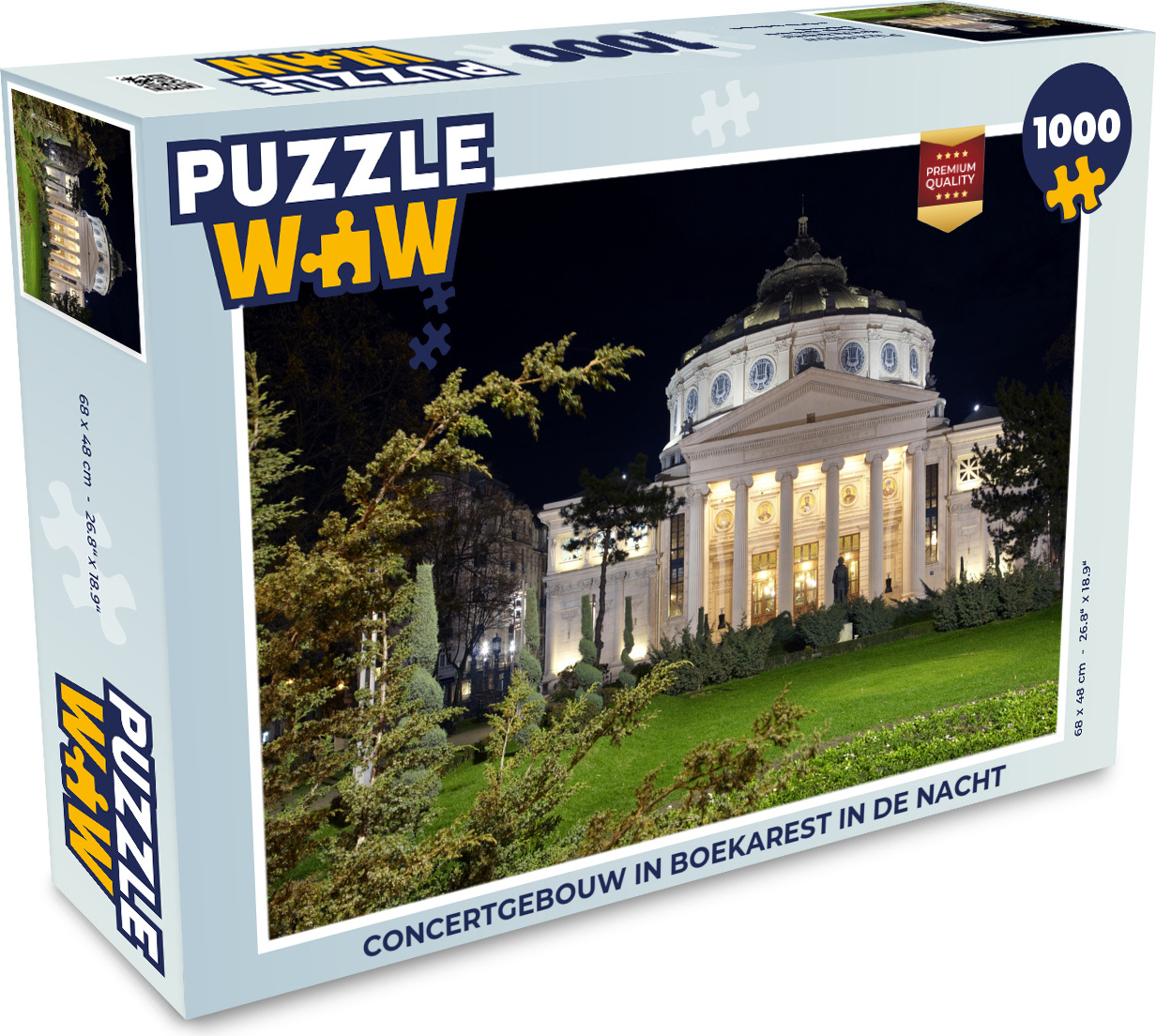 MuchoWow® Puzzle 1000 Teile Konzertsaal in Bukarest bei Nacht - Erwachsene - Rätsel 136|122344934