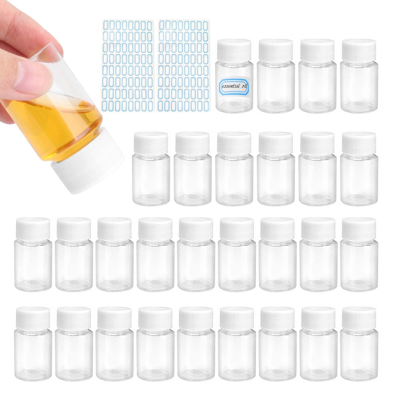 OEM 30 Stück 20 ml Kunststofffläschchen mit Kleberückseite, transparent, für Kosmetikproben und Pflegeprodukte.