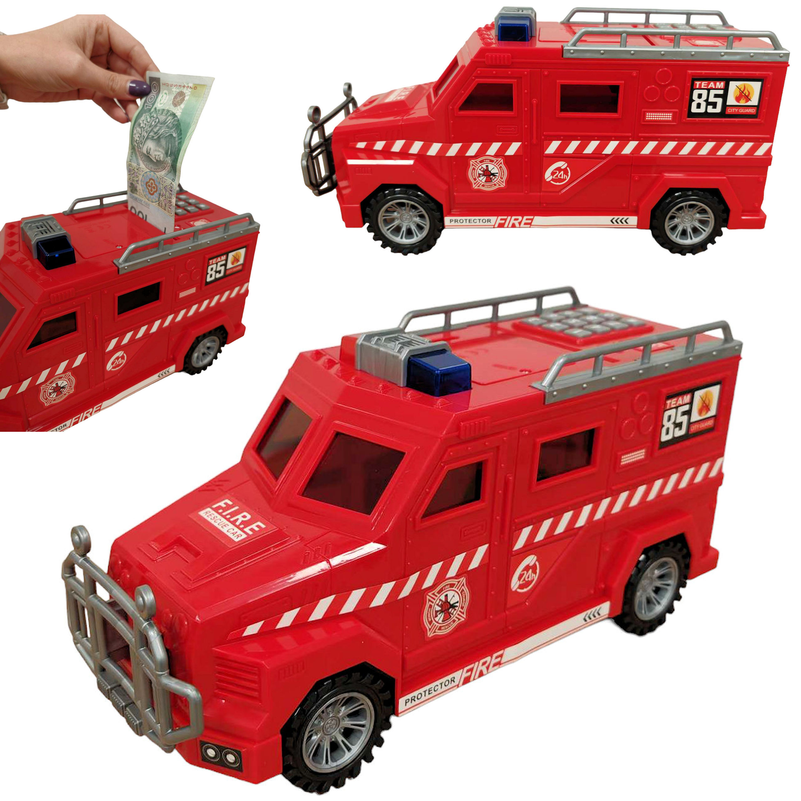 Lebula - pokladňa auto hasičské auto svetlo zvuk