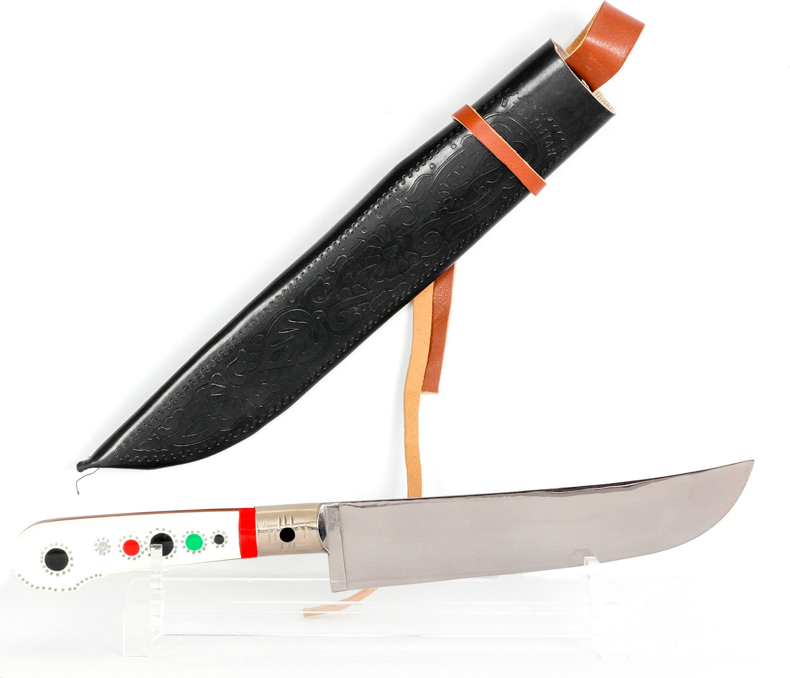 BIG-PAN Usbekisches Kochmesser Pchak Edelstahl Küchenmesser Messer Pcak Usbekisch Handarbeit Kunststoffgriff Pchak 2