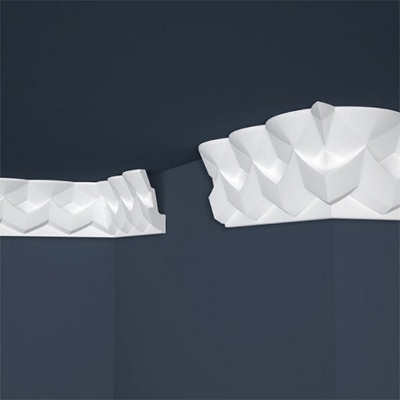 PROVISTON | Stuckleiste | Polystyrol | 47 x 121 x 2000 mm | Weiß | Deckenleiste | Überstreichbar | Einfache Montage | Hochwertig | Stabil und Leicht | 30 Meter Pro-01-000032-15