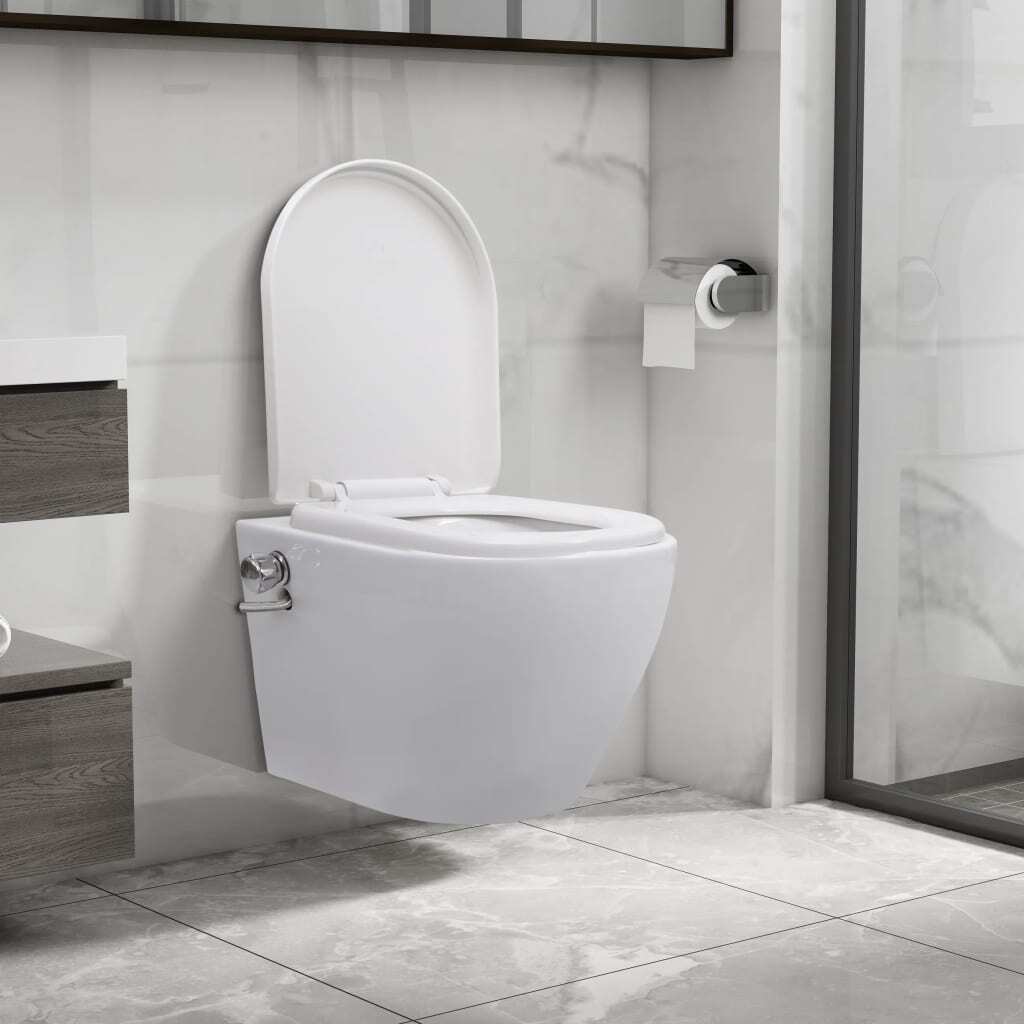 ZMH Wand-WC ohne Spülrand mit Bidet-Funktion Keramik Weiß 145781