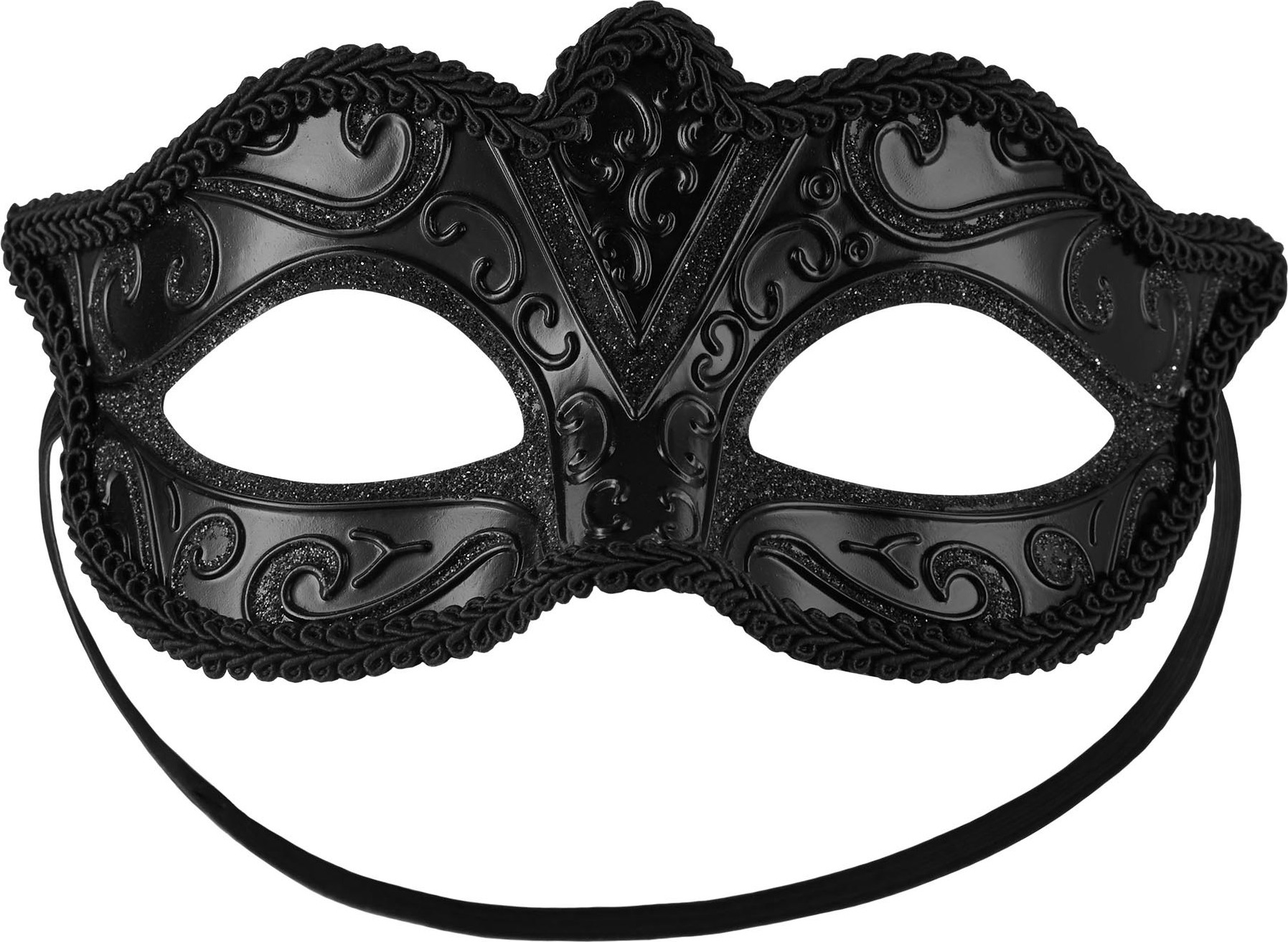Venezianische Augenmaske Schwarz Mit Krone – Für Karneval & Maskenbälle