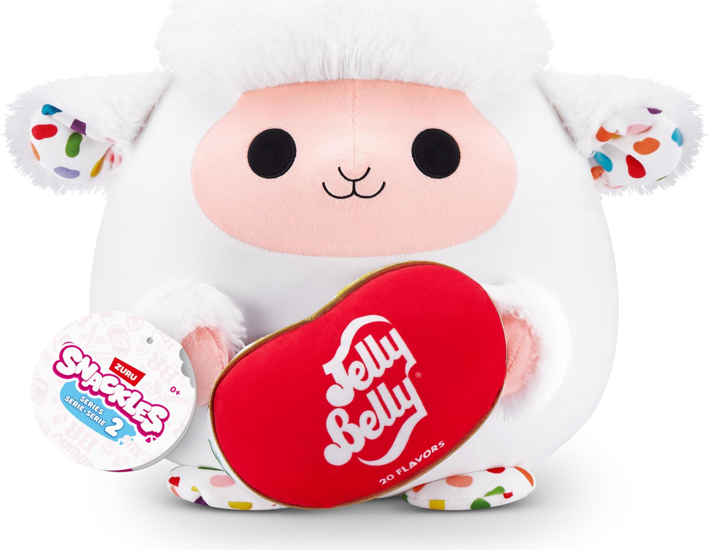 Snackles, Series 2, Lamb (Jelly Belly), Kuschelig-weiches, beruhigendes, 20 cm großes Plüschspielzeug mit Snackmarken-Accessoire (Lamb), Muttertagsgeschenk 77605E