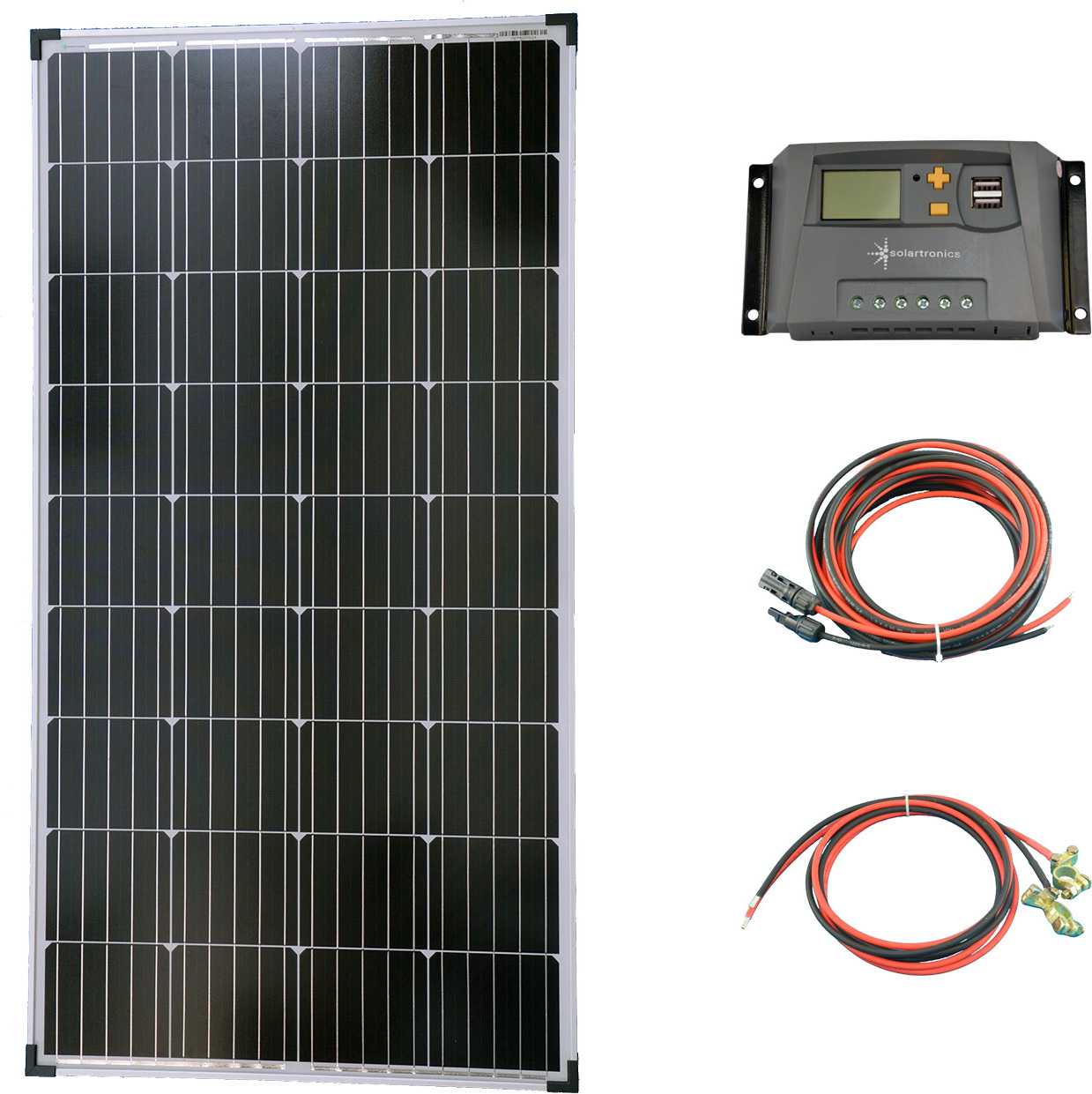 solartronics Solar Set 12V 130 Watt Solarpanel Solarkabel Laderegler Solaranlage 10A PV