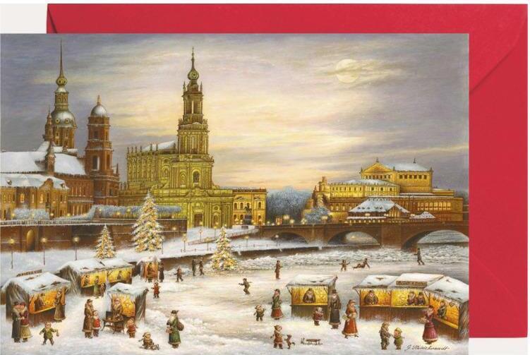 Olewinski & Tochter Miniadventskalender Dresden Hofkirche, Panorama mit Klappkarte