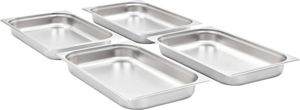 vidaXL Gastronormbehälter 4 Stk. GN 1/1 65 mm Edelstahl 50880