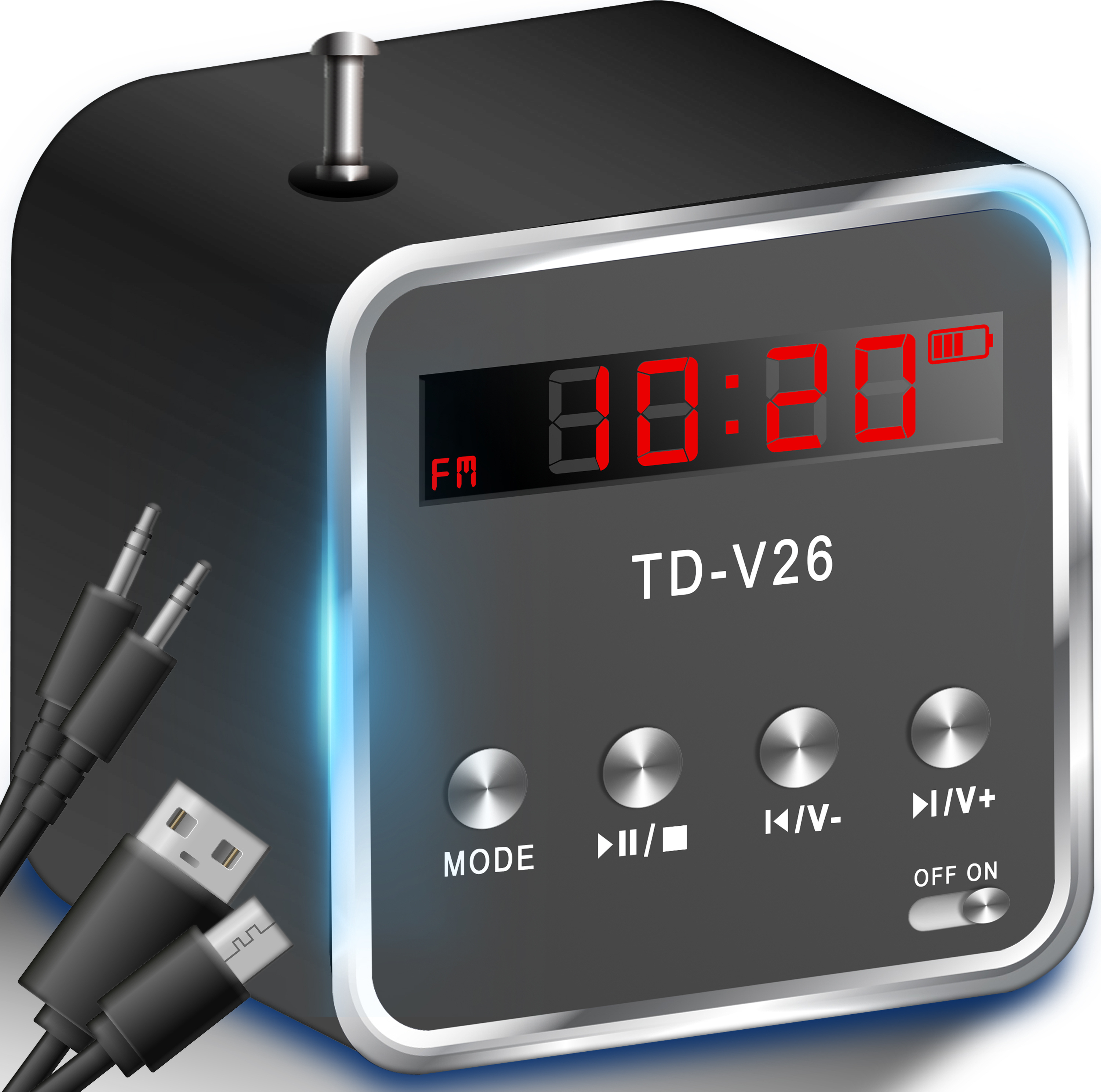 BEZDRÔTOVÝ REPRODUKTOR PRENOSNÝ MINI RÁDIO FM LED