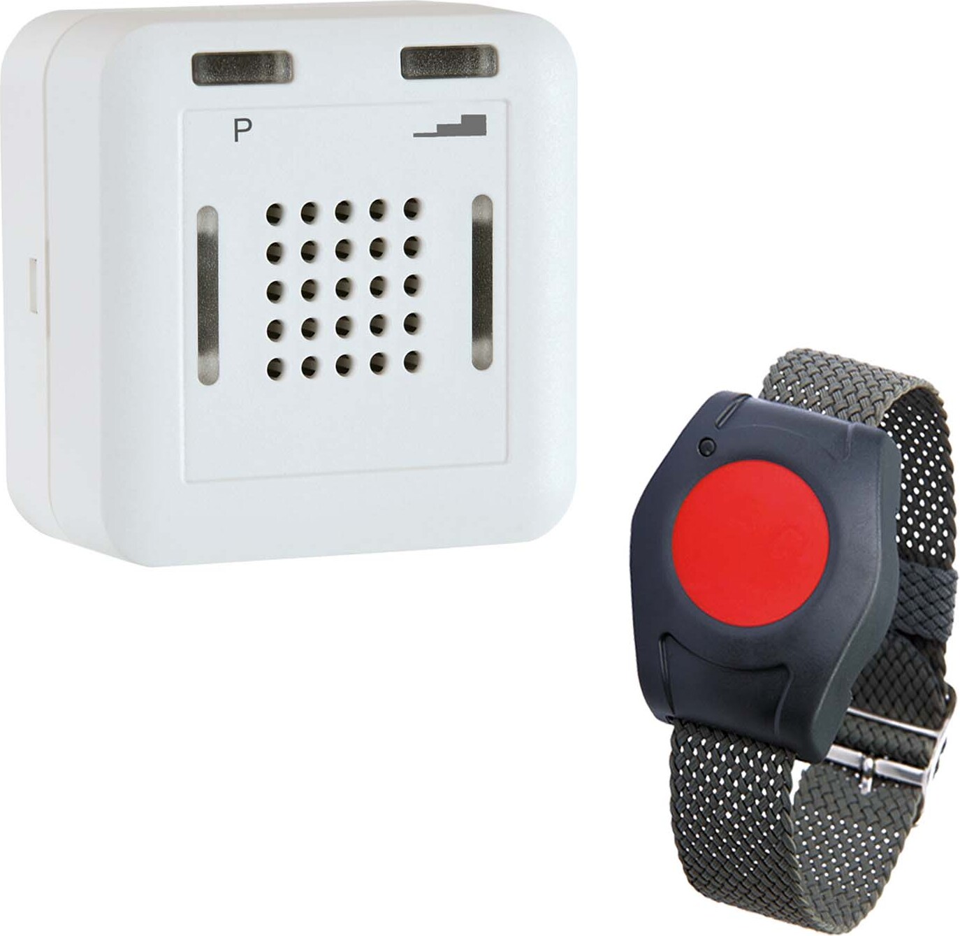 ELDAT RS10E Hausnotruf mit wasserdichtem Notrufarmband für die häusliche Pflege, Funk Notrufsystem mit Notruf Armband, Notrufknopf für Senioren RS10E5001B01-K