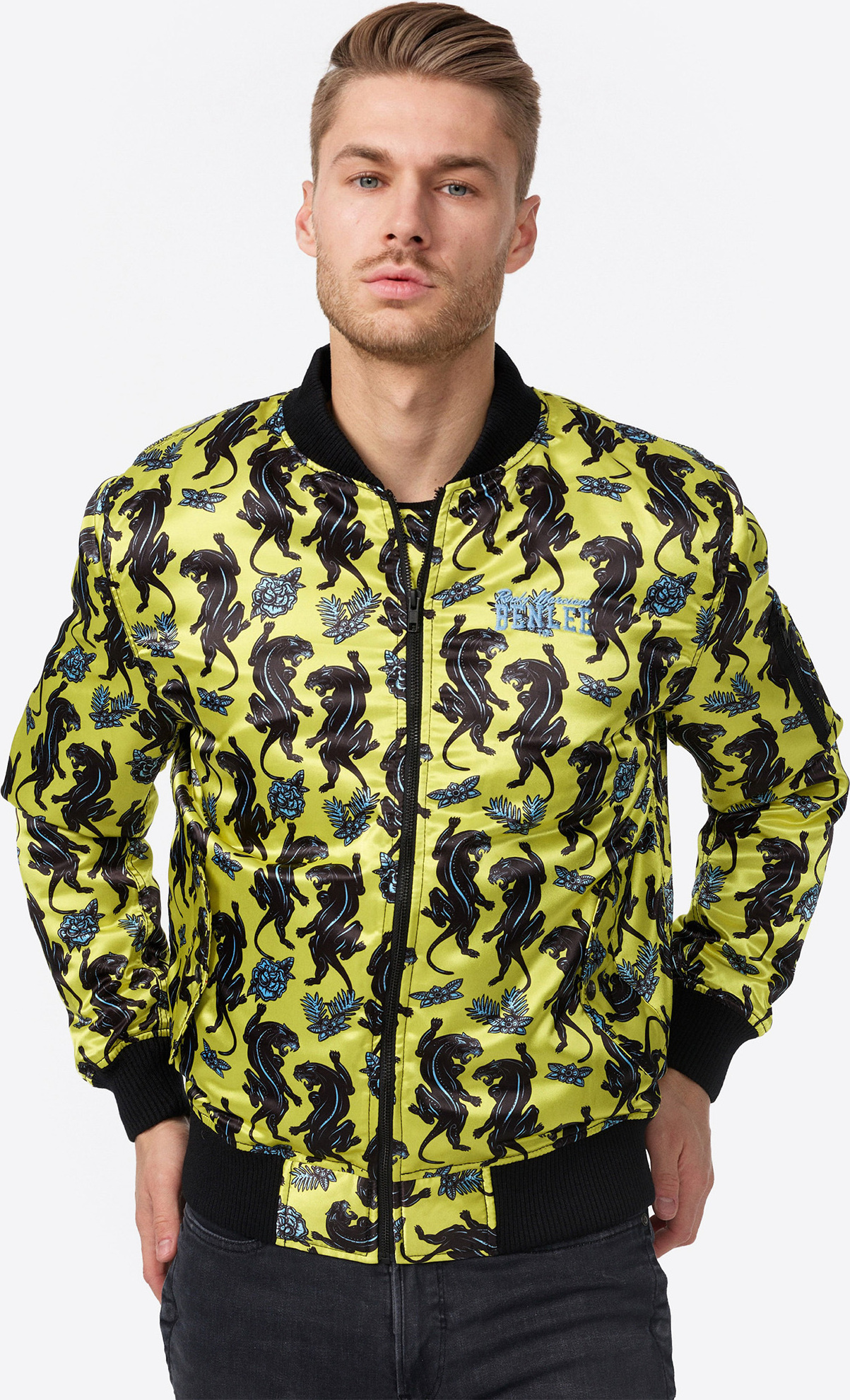 Herren Jacke PANTHER BOMBER Yellow/Black/Blue XL BENLEE 199516