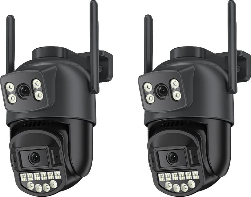 Monitorovacia kamera, dvojitý objektív, nočné videnie, 2ks CAM NO karty, zástrčka EÚ