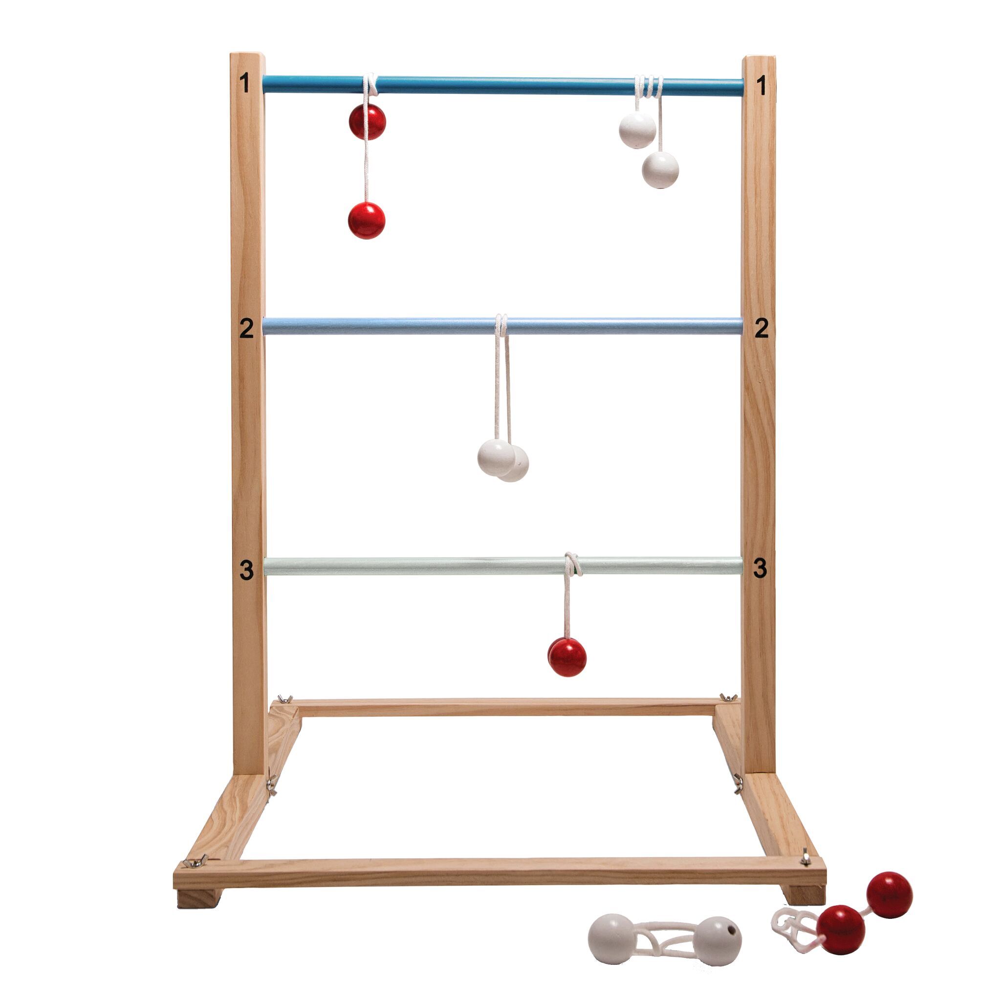Gioco Di Lancio Degli Anelli In Legno Di Pino – Set Con Pali E Anelli Colorati, Per Famiglie E Bambini 3+, Outdoor E Indoor