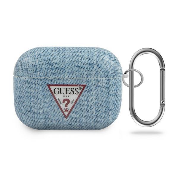Guess Denim Triangle Case pre Apple AirPods Pro, svetlomodré