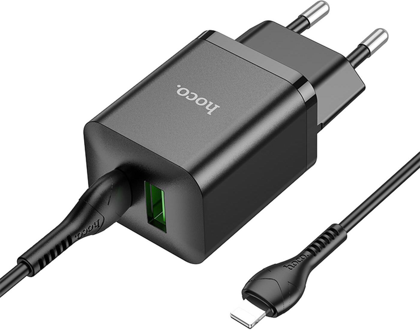 Hoco N28 PD20W + USB-C iPhone iPad iPod kábel QC 3.0 Rýchla nabíjačka Napájací adaptér Quick Charge Power Adapter Black