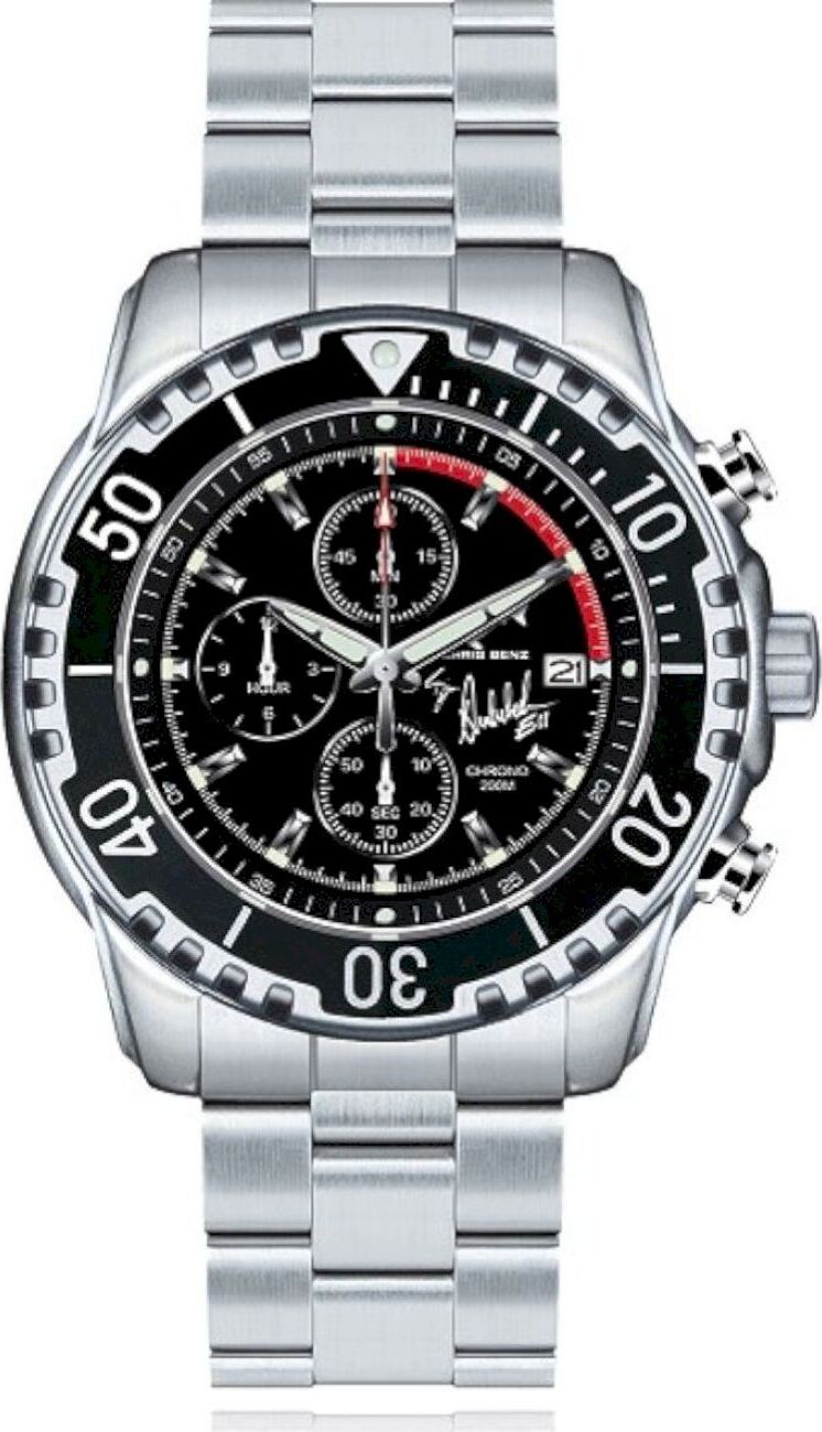 CHRIS BENZ - Potápačské náramkové hodinky - SURF&amp;SAIL BJÖRN DUNKERBECK CHRONOGRAPH 200M - CB-200BD-MB