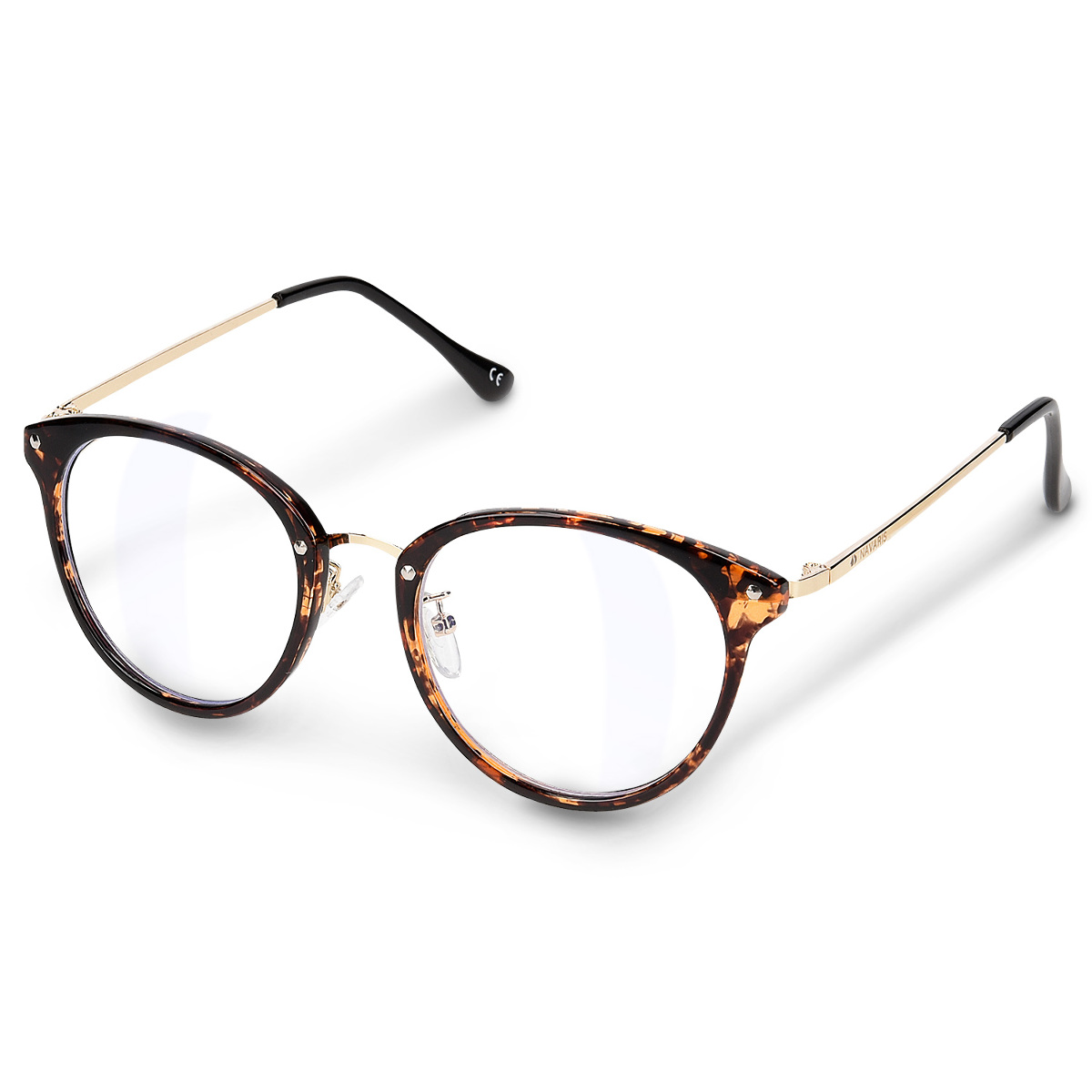 KOOSUFA Klassische Retro Nerdbrille Damen Herren Brille Ohne Sehstärke Brillengestelle Rund Pantobrille Brillenfassung Fake Brille Vintage mit Etui