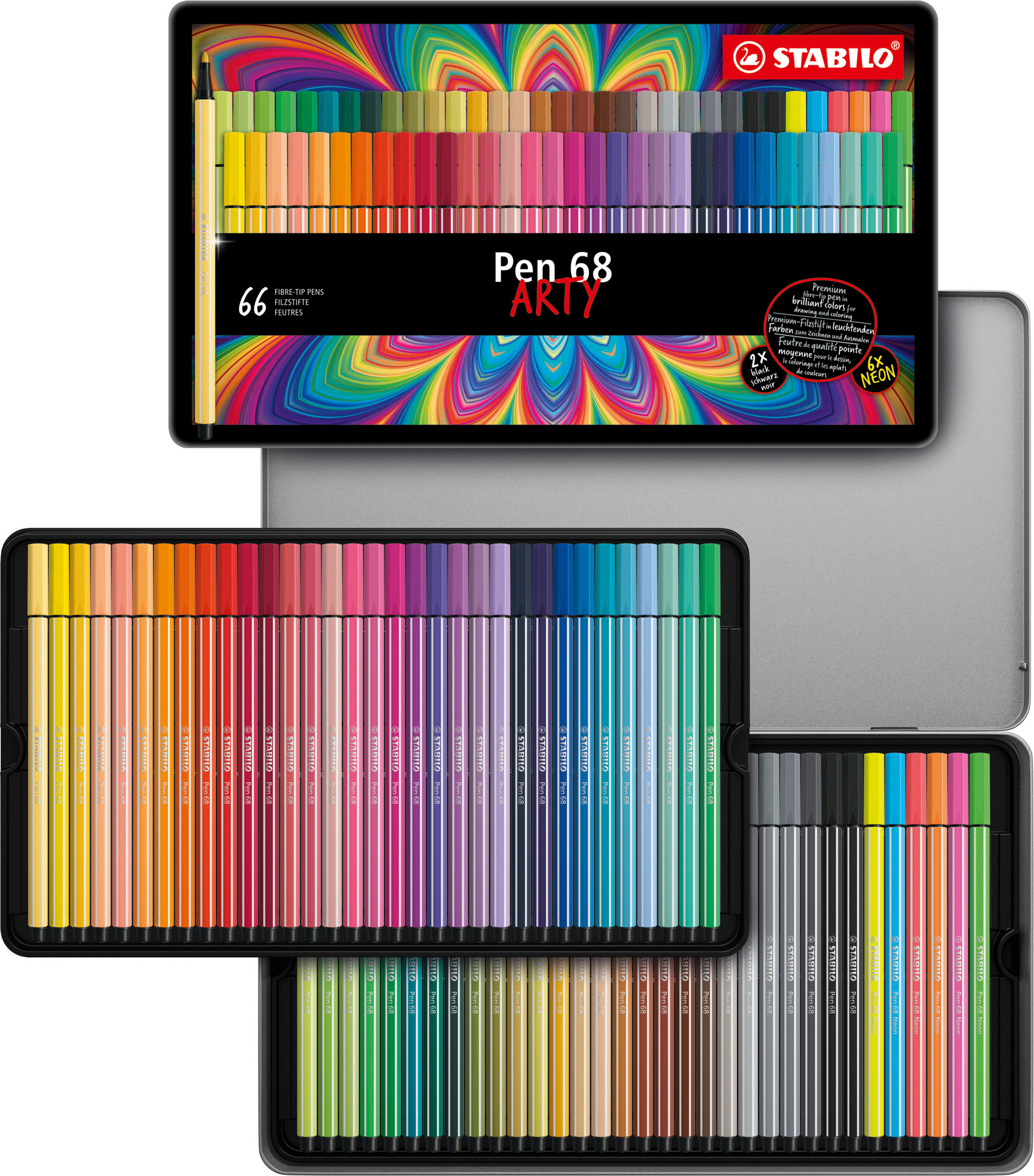 STABILO Stifte - Fasermaler und Filzstifte günstig online STABILO Fasermaler Pen 68 66er Metalletui ARTY Filzstifte
