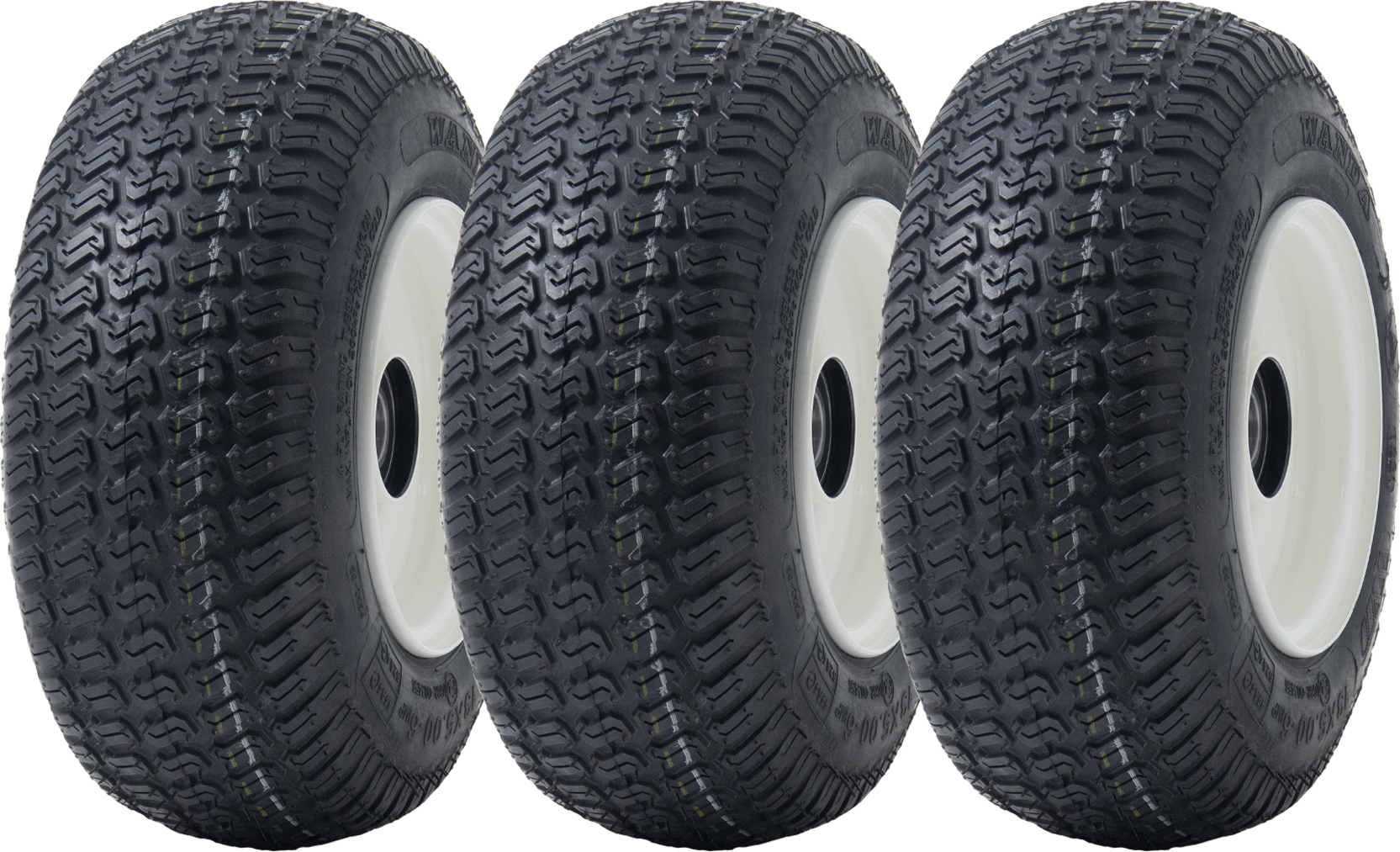 pneumatiky a disky na kosačky na trávu 13x5.00-6 Wanda P332, 25 mm 6205 ložiská (sada 3)