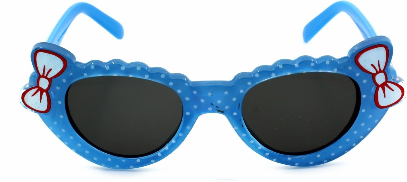 Süße Baby Sonnenbrille Kleinkind Brille Schwarz Getönt UV400 mit Schleifen Hell Blau Markenbrille Rennec Brillenbeutel Baby-Schleife-Blau-1