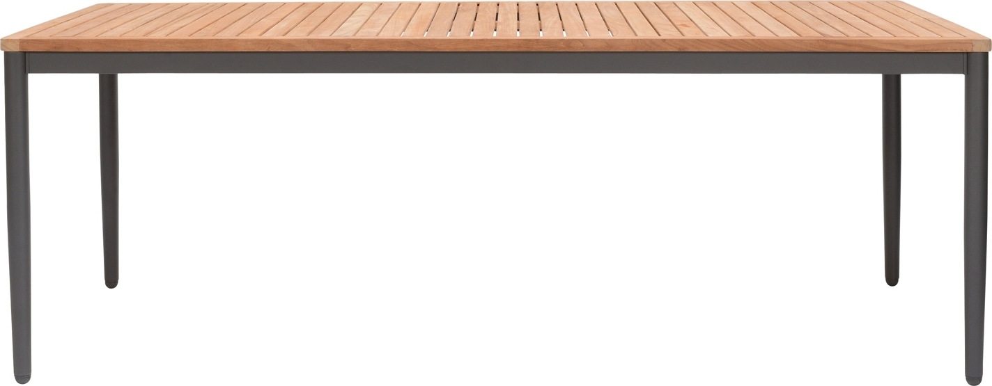 Gartentisch - Braun - Anthrazit - Teakholz - Aluminiumgestell - 201 x 90 cm