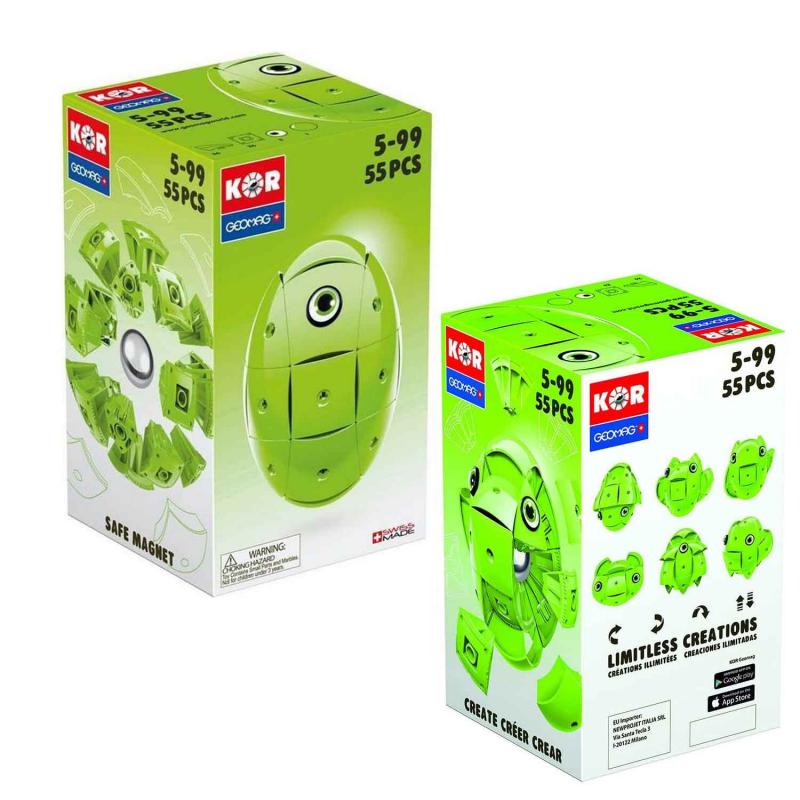 Geomag 672 Magic Egg KOR 2.0 Grün 55 Teile Magnetbaukasten Baukasten Neu 232C