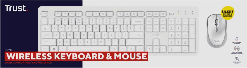Tastatur mit Maus Trust 25465 Weiß (Weiß)