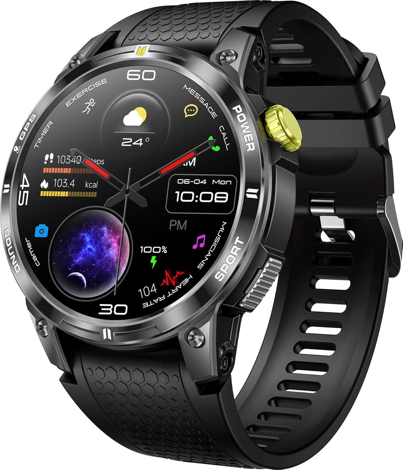 GPS smartwatch muži ženy fitness hodinky s funkciou telefónu, fitness tracker krokomer, vojenské outdoorové hodinky kompas, športové hodinky s monitorom tepu