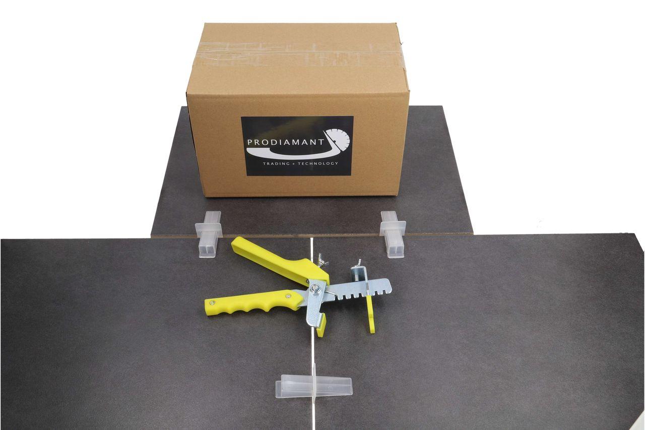 PD-TOOLS Fliesen Nivelliersystem Set mit 100x Laschen, 100x Keile, 1x Zange niveliersys-set