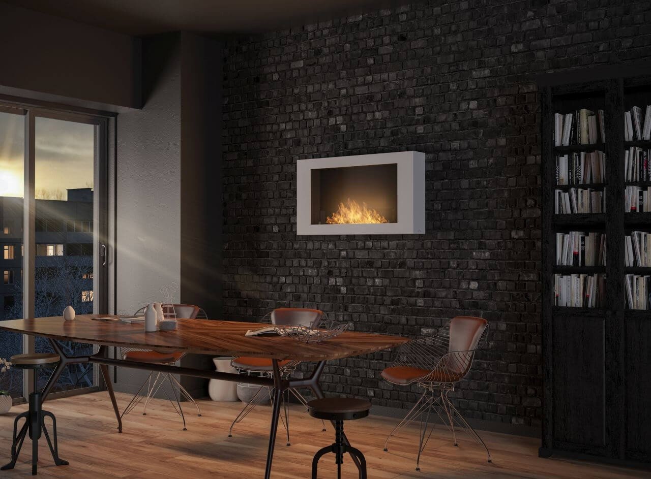 Krb na etanol InFire Murall matný biely veľkosť M