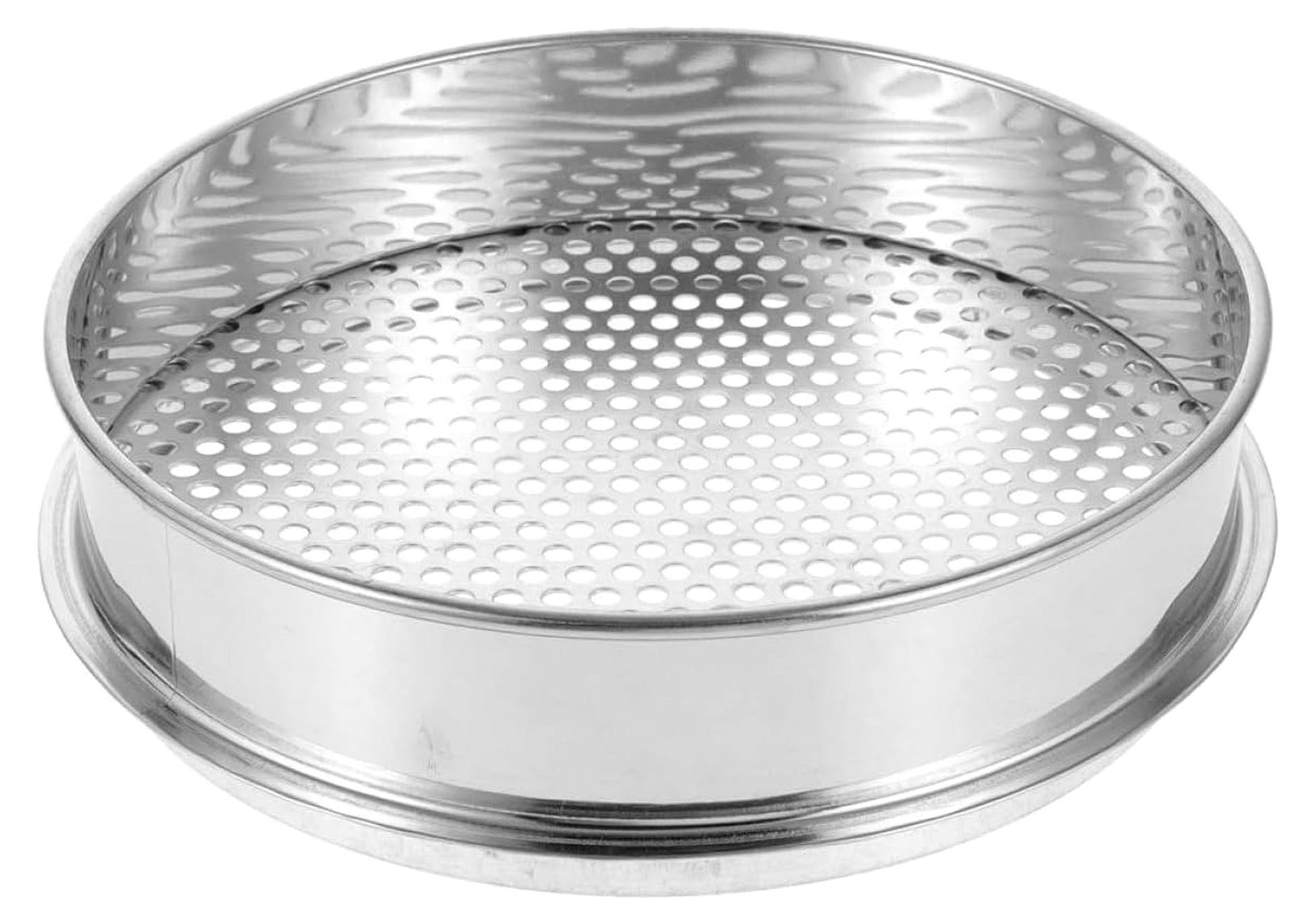 Markenlos Edelstahlsieb 20cm für Garten und Ackerboden mit feinem Maschensieb, tragbar und einfach zu bedienen