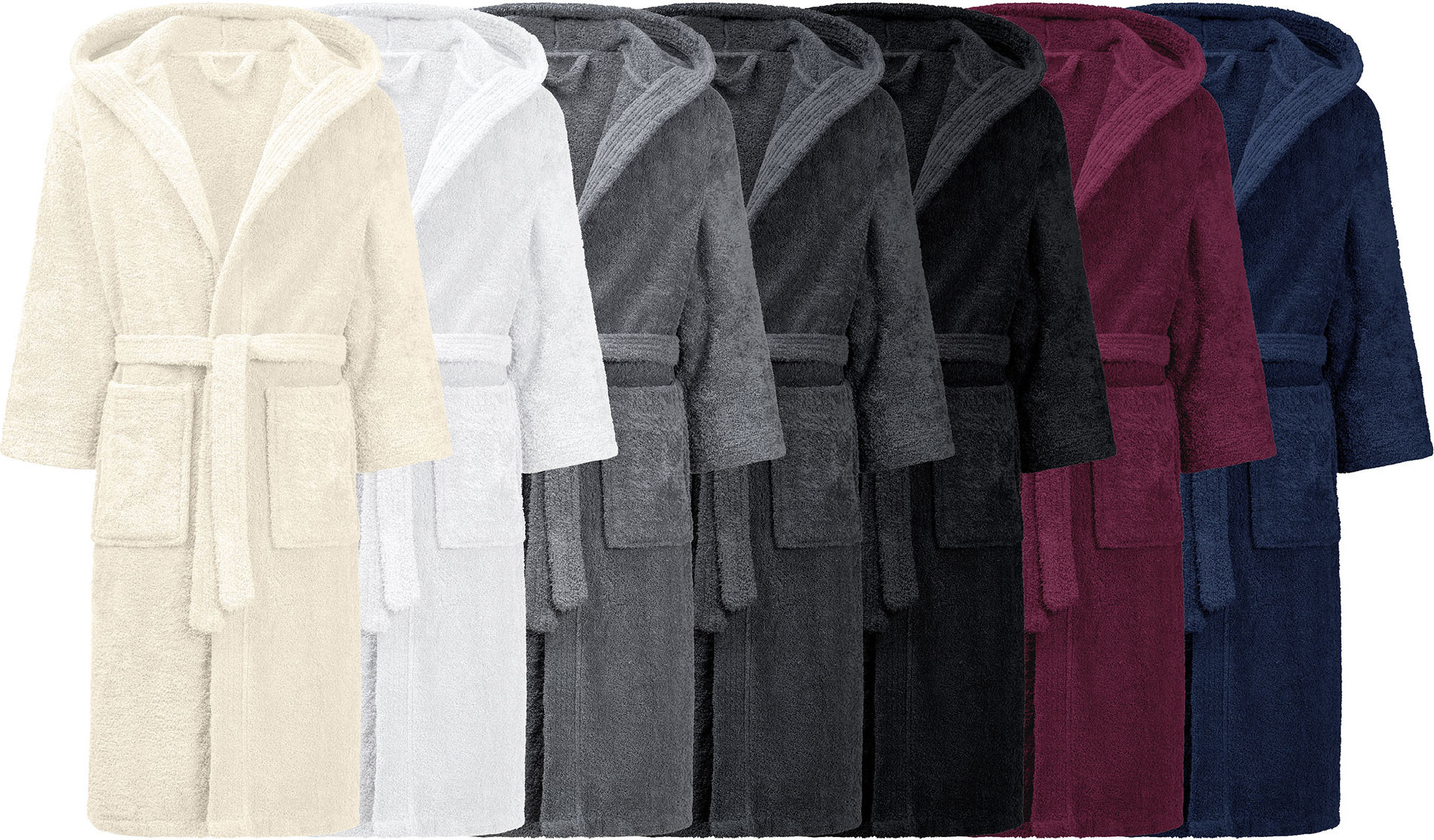 Morning Gown Bademantel Aus 100% Baumwolle – Weicher Frottée Morgenmantel Mit Gürtel Badmantel Saugstark Weich
